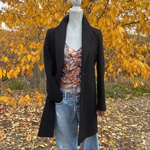 ZARA WOMAN BLACK DRESS COAT SIZE SMALL